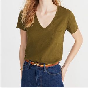 Madewell V Neck Pocket Tee Size L